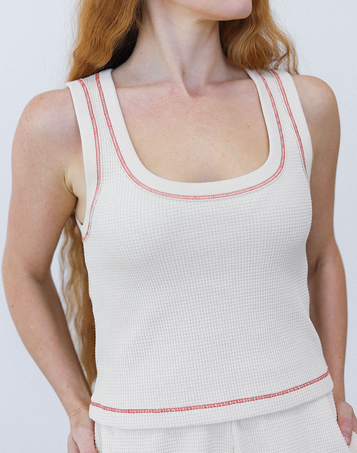 Waffle Square Crop Tank