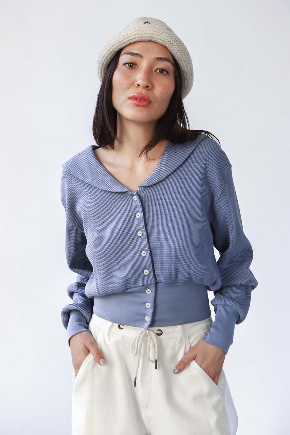 Waffle Sailor Cardigan