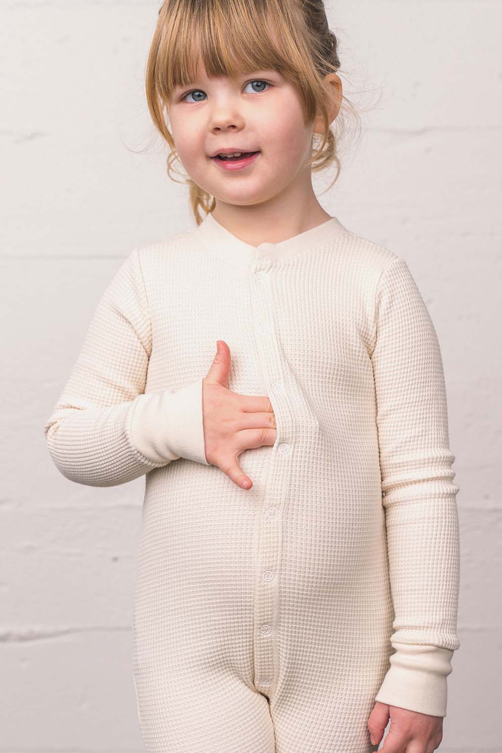 Kids Waffle One-Piece Sleeper