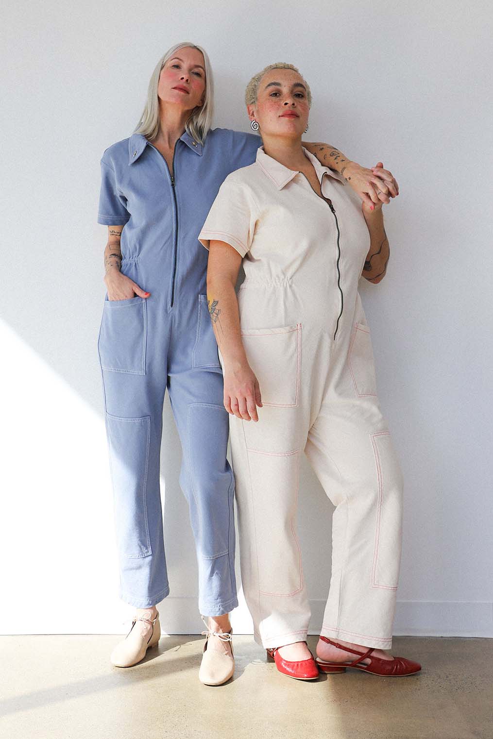 Noble Utility Suit in Oat Milk w/ Paprika Stitch
