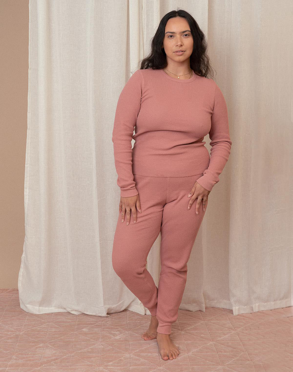Noble Adult Organic Waffle Bottom in Dusty Rose