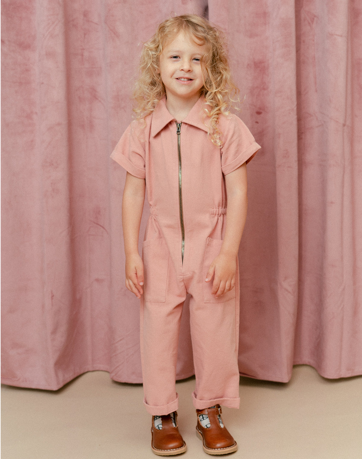 Noble Organic Utility Suit in Dusty Rose