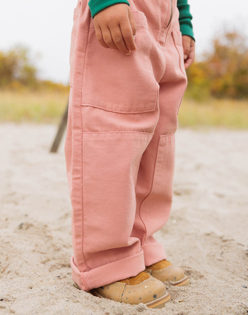 Noble Organic Overalls in Dusty Rose