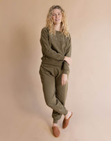 Adult Noble Embroidered Sweatshirt in Olive
