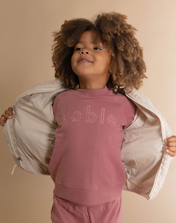 Baby/Kids Noble Embroidered Sweatshirt in Elderberry