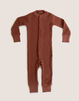 Noble Organic Waffle One-Piece Sleeper in Molasses
